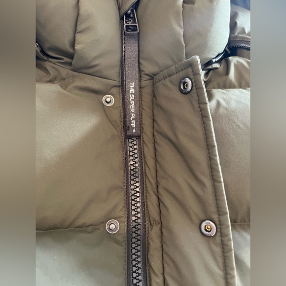 Aritzia TNA The Super Puff Vest 2XS Olive 700 Fill Down Removable Hood - Picture 4 of 10